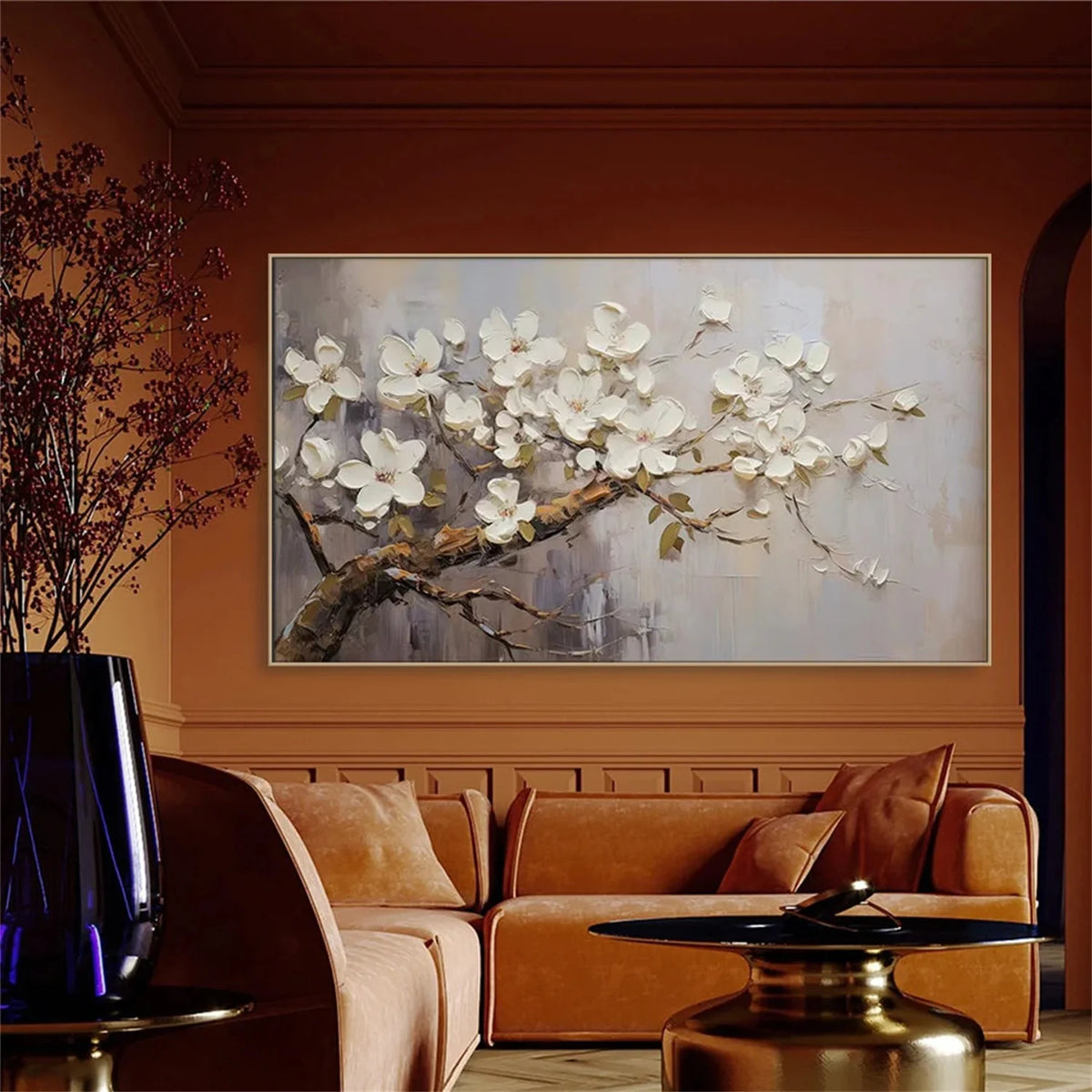 Colourful Floral and Tree Canvas Artwork