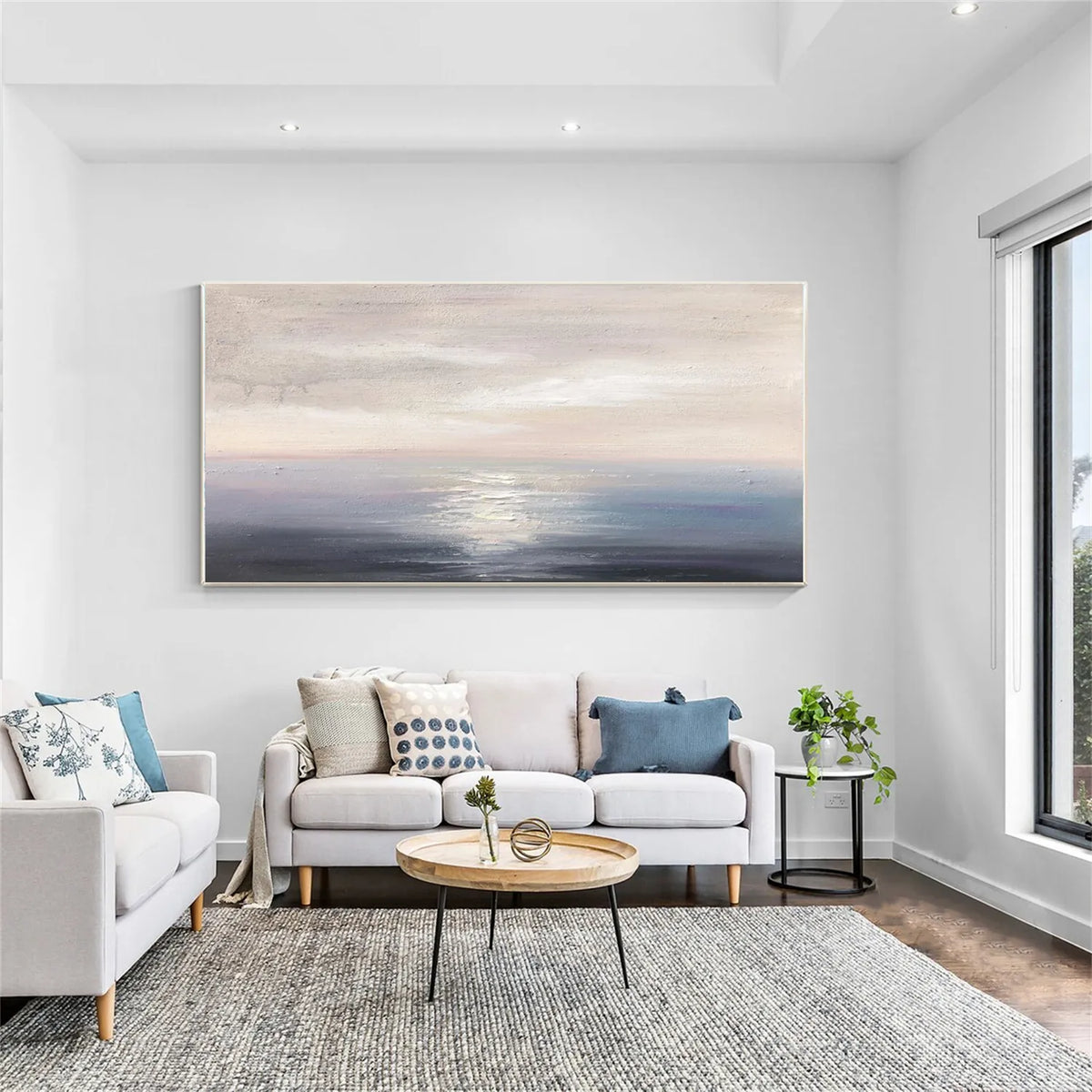 Ocean and Sky Inspired Wall Painting
