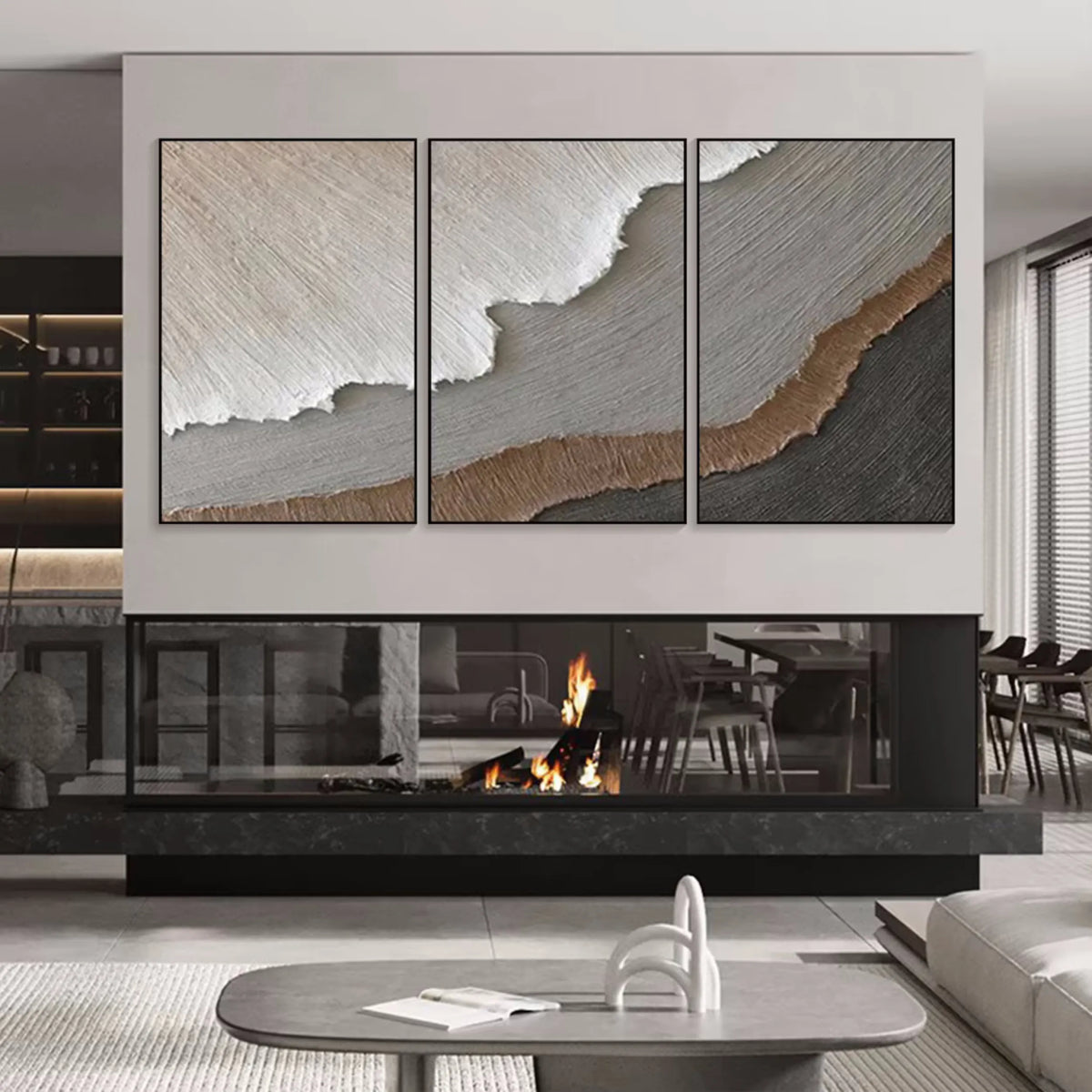 Set of 3 Ocean and Sky Canvas Paintings