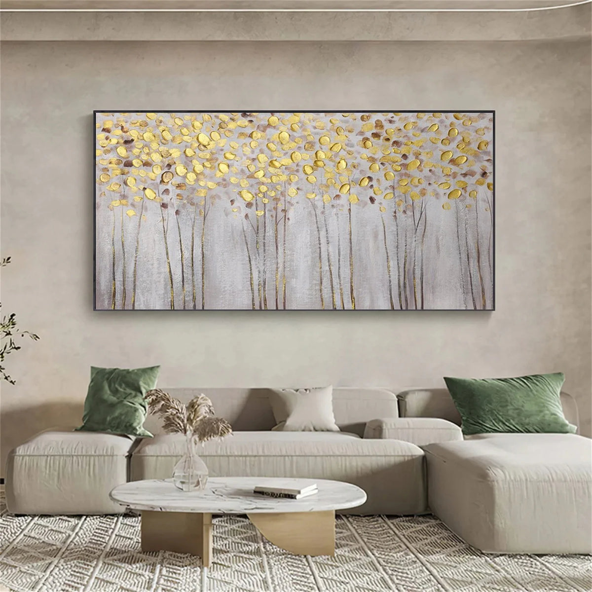 Elegant Flower and Tree Canvas Painting