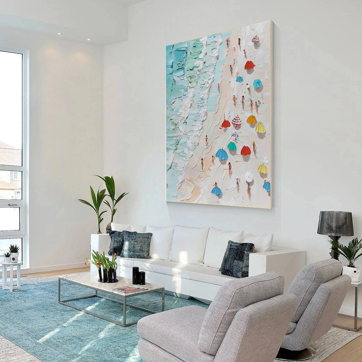 Seascape with Snow-Capped Mountain Canvas Painting