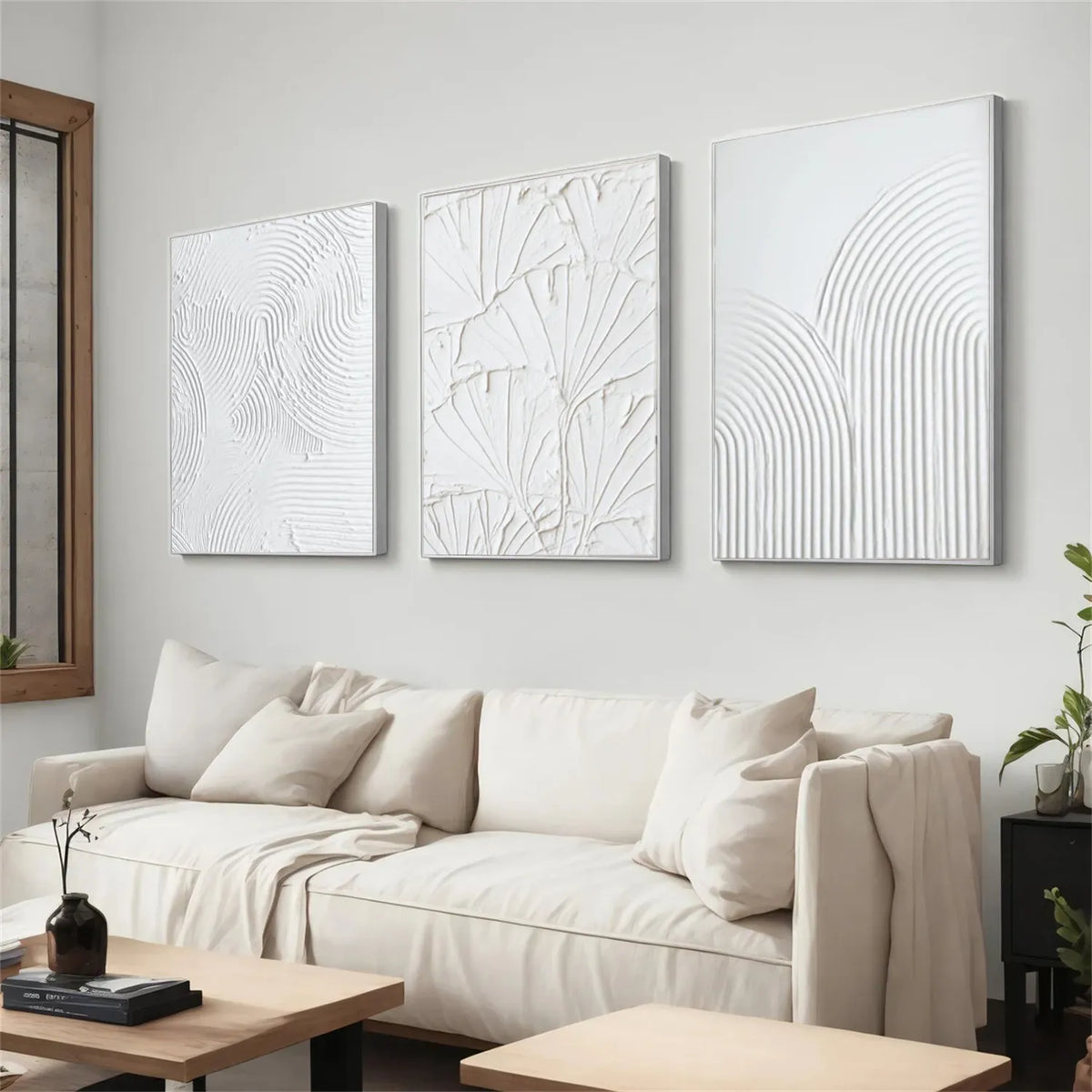 Set of 3 Minimalist Balance-Themed Canvas Paintings