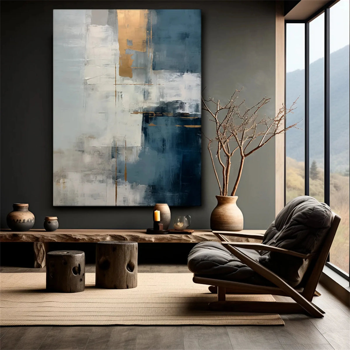 Dynamic Modern Abstract Canvas Painting
