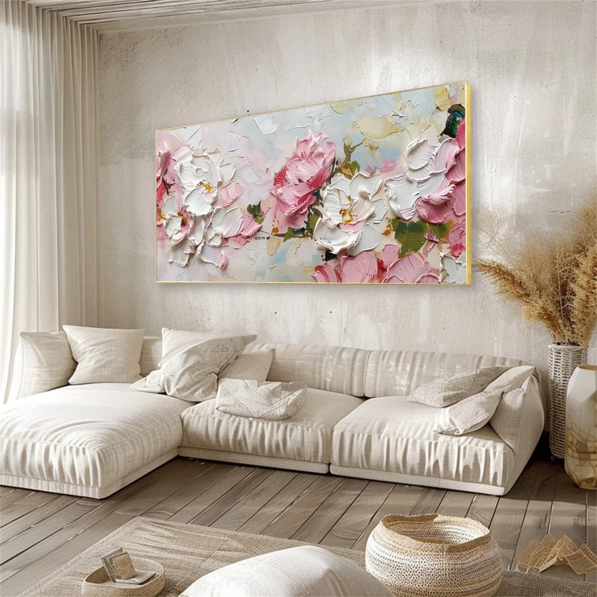 Delicate Floral and Tree Canvas Painting