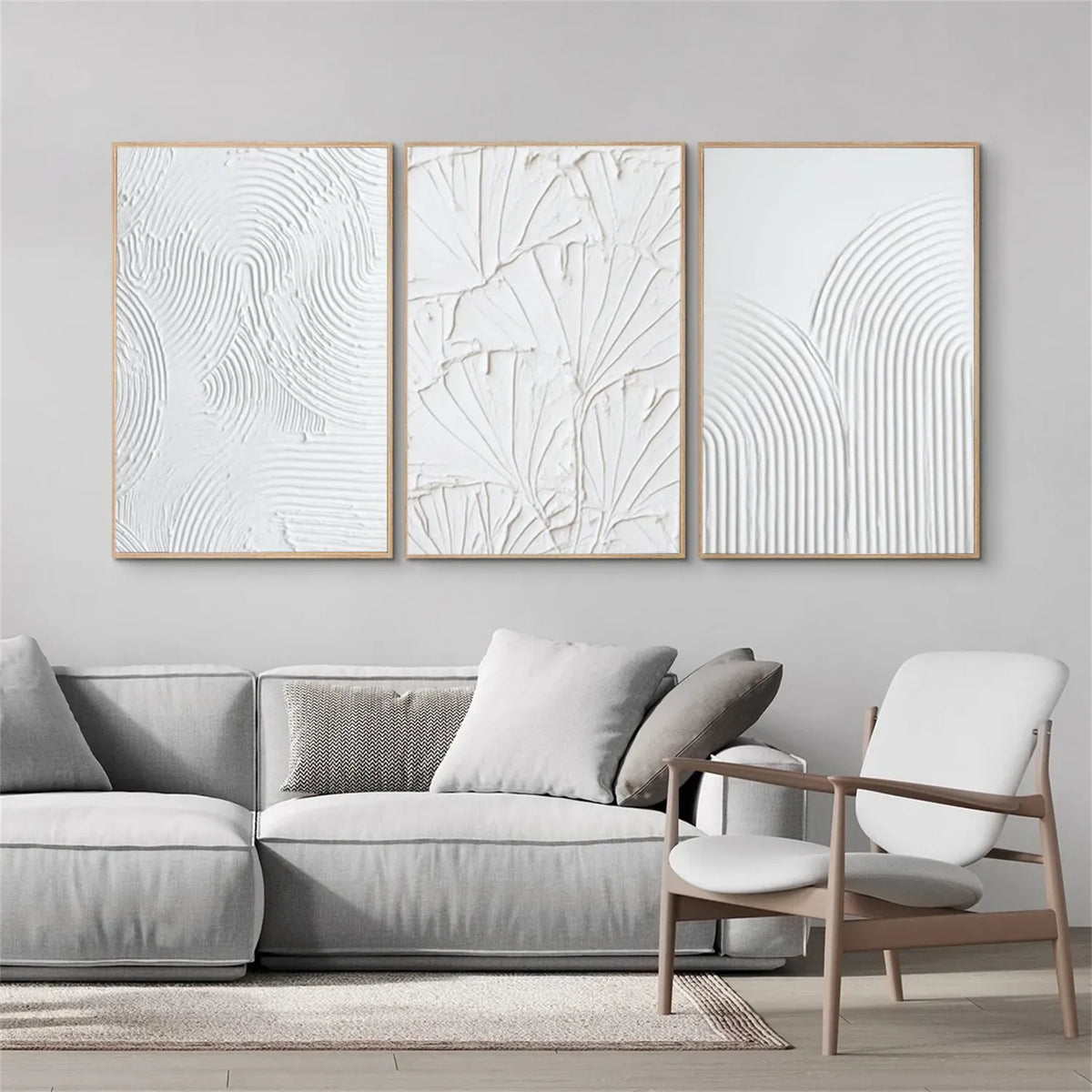 Set of 3 Minimalist Balance-Themed Canvas Paintings