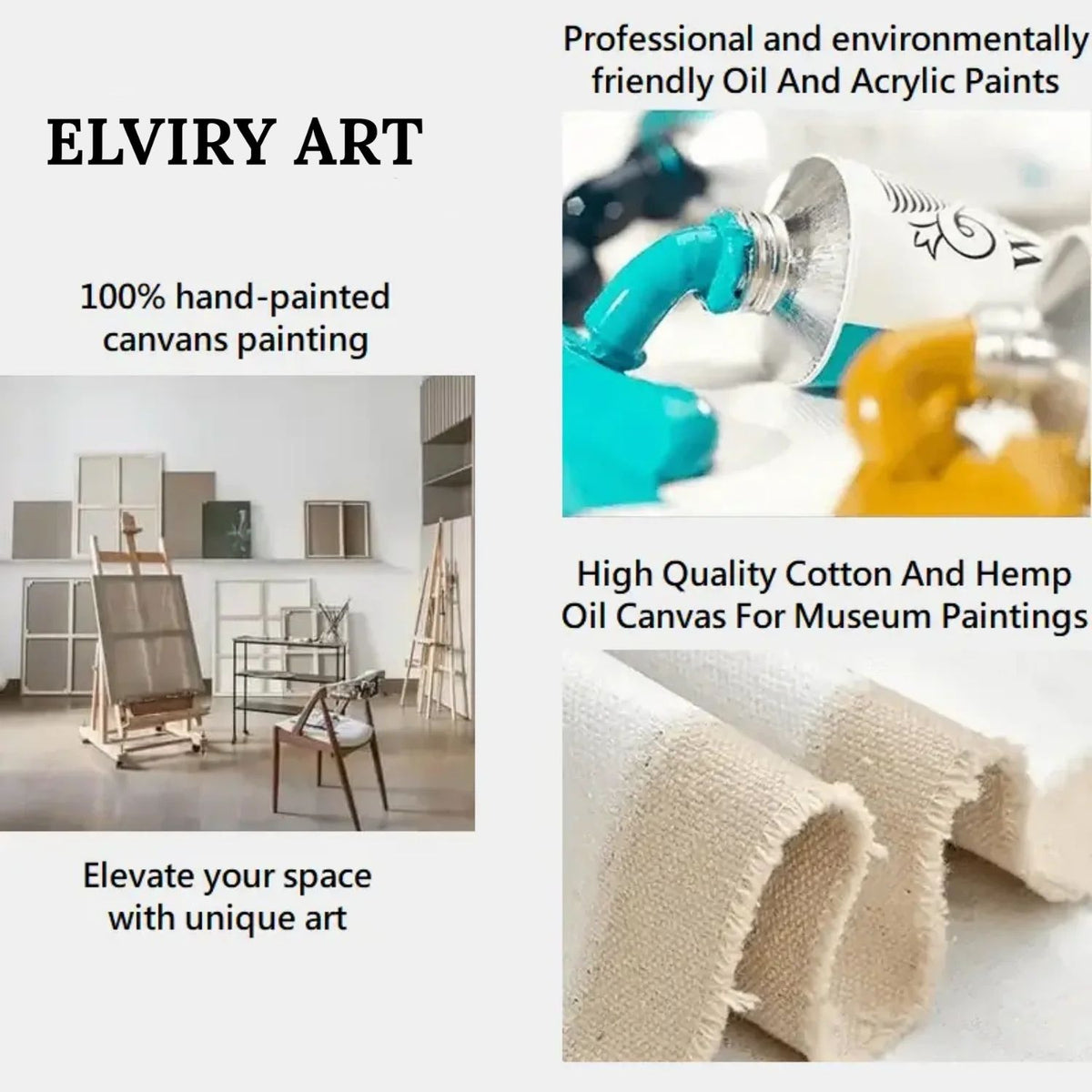 Set of 2 Abstract Textured Paintings in Beige and Brown Tones