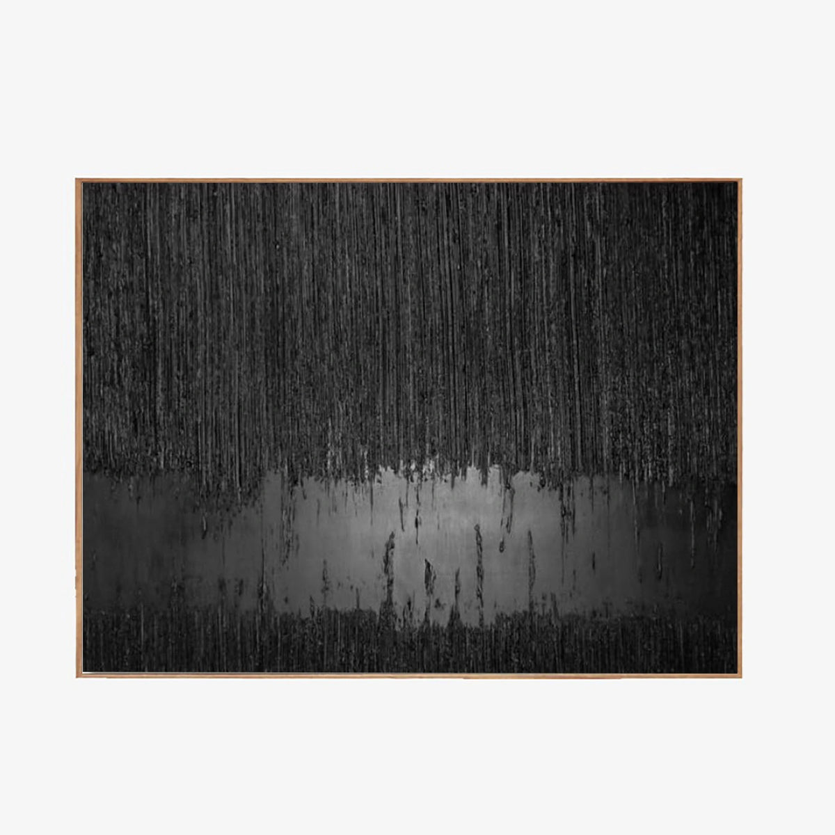 Minimalist Black Textured Canvas Painting