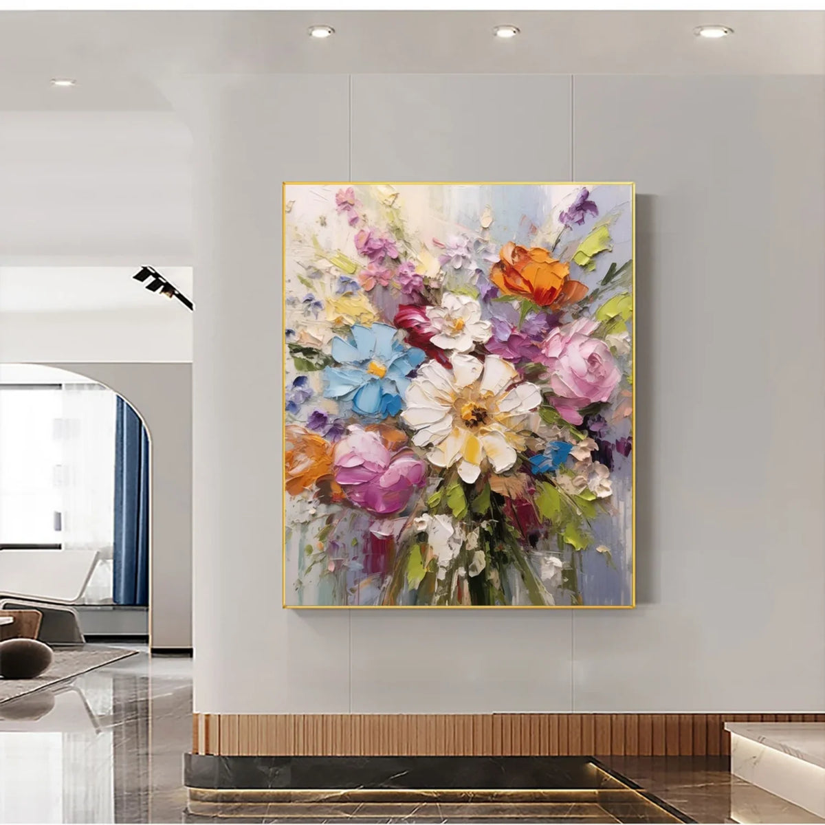 Vibrant Botanical Flower and Tree Canvas Artwork