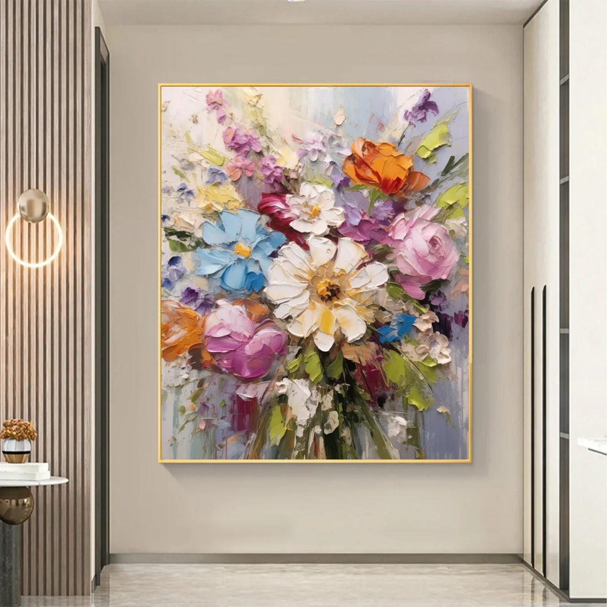 Vibrant Botanical Flower and Tree Canvas Artwork