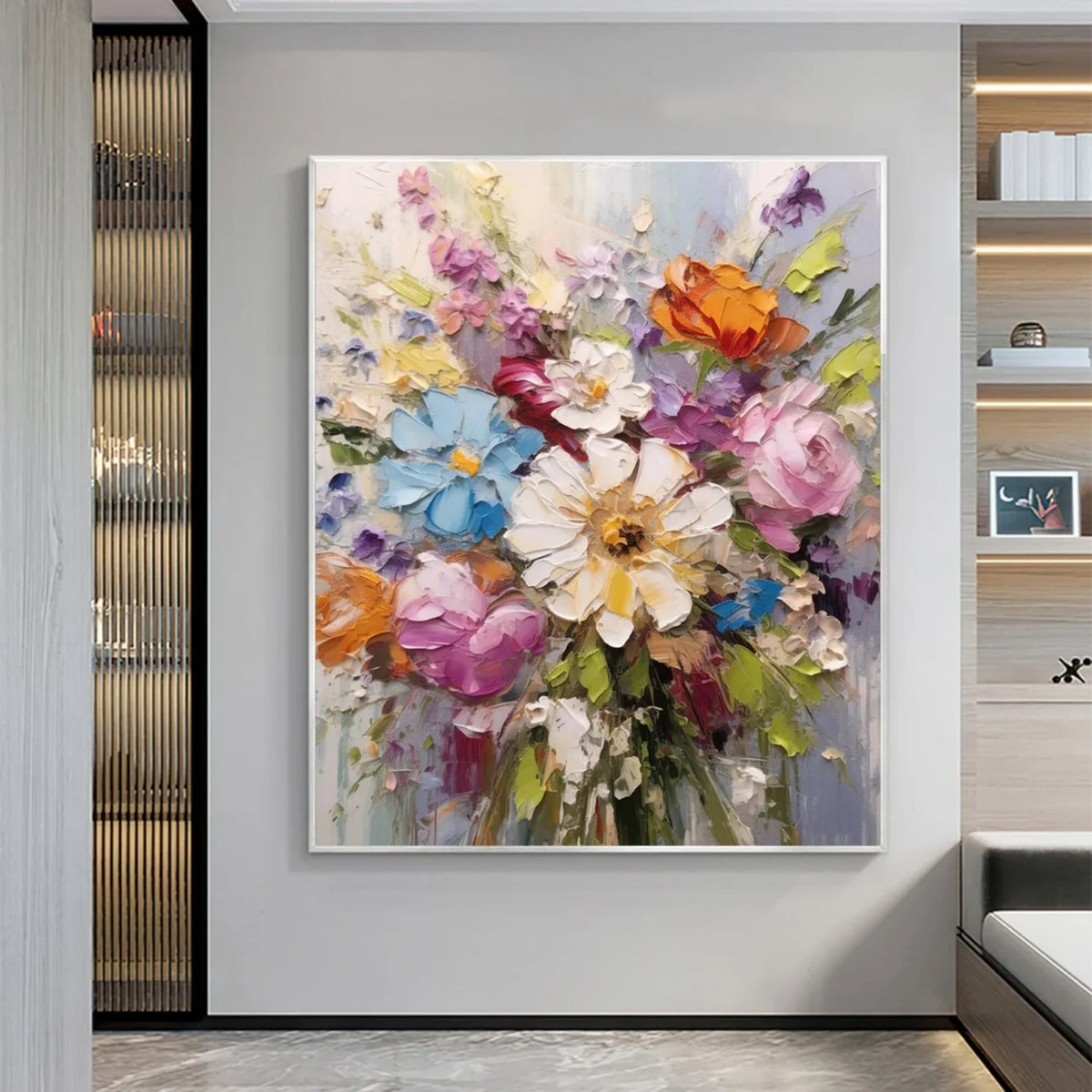 Vibrant Botanical Flower and Tree Canvas Artwork