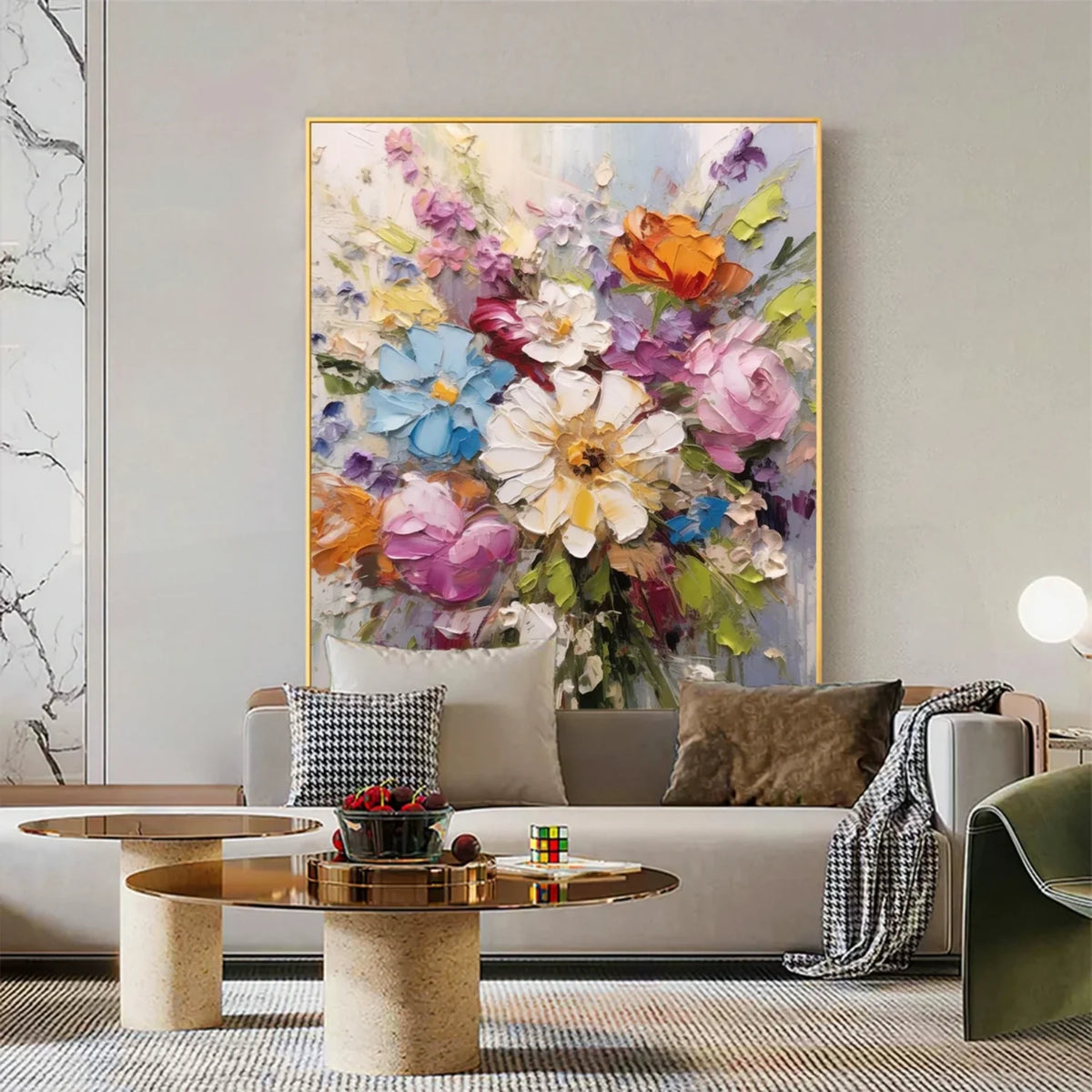 Vibrant Botanical Flower and Tree Canvas Artwork