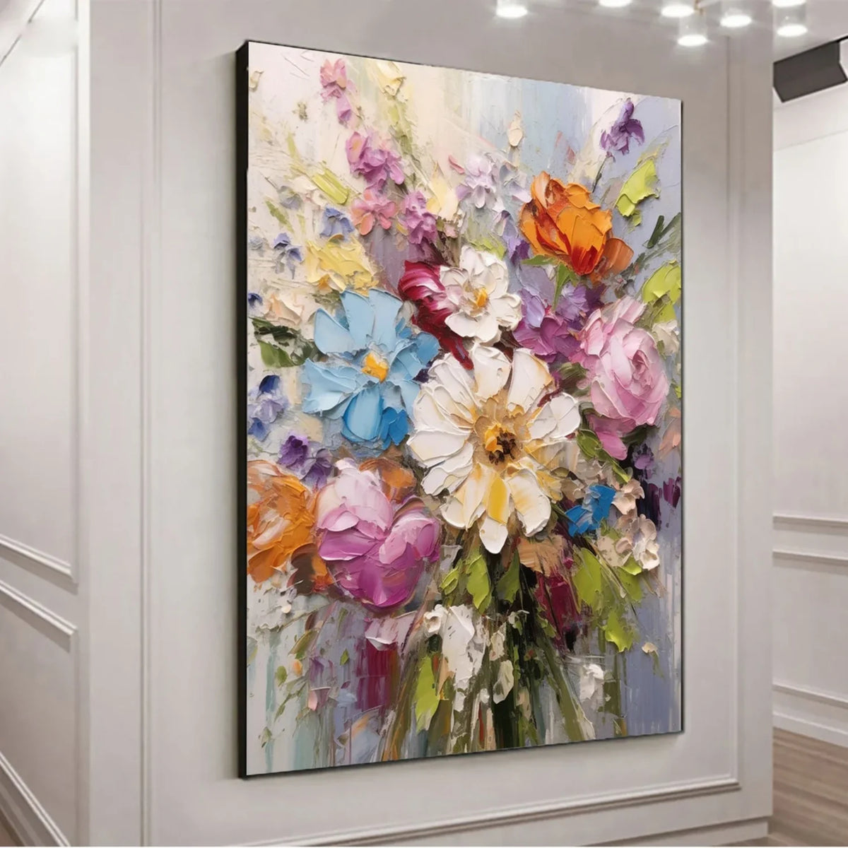 Vibrant Botanical Flower and Tree Canvas Artwork