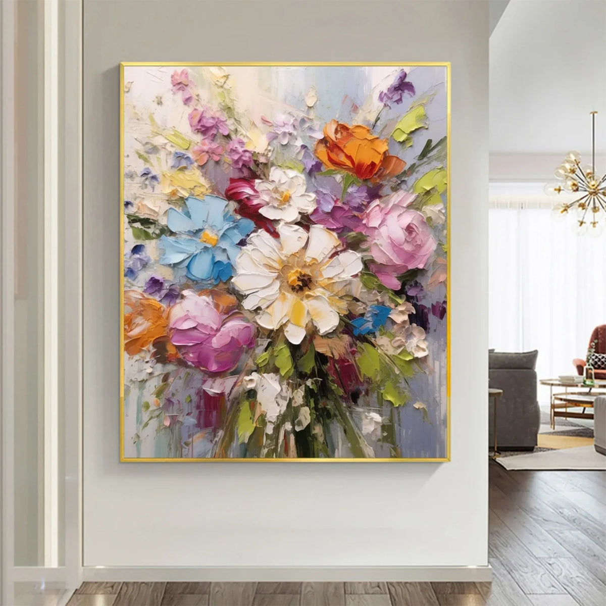 Vibrant Botanical Flower and Tree Canvas Artwork