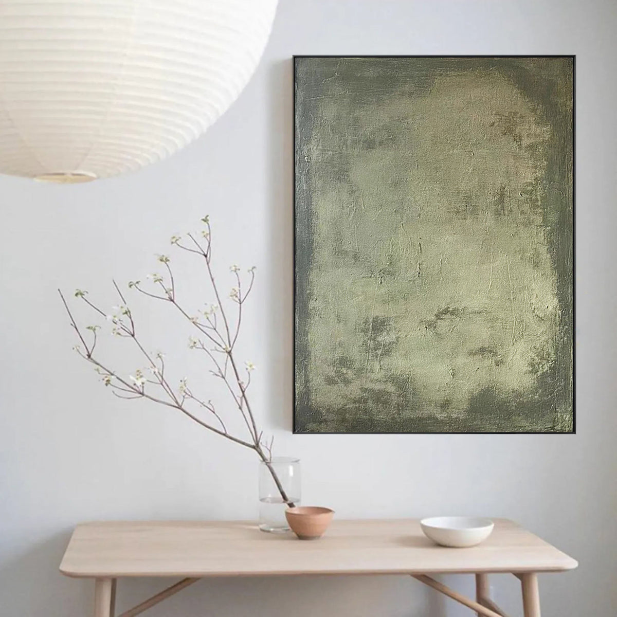 Organic Green Abstract Canvas Painting