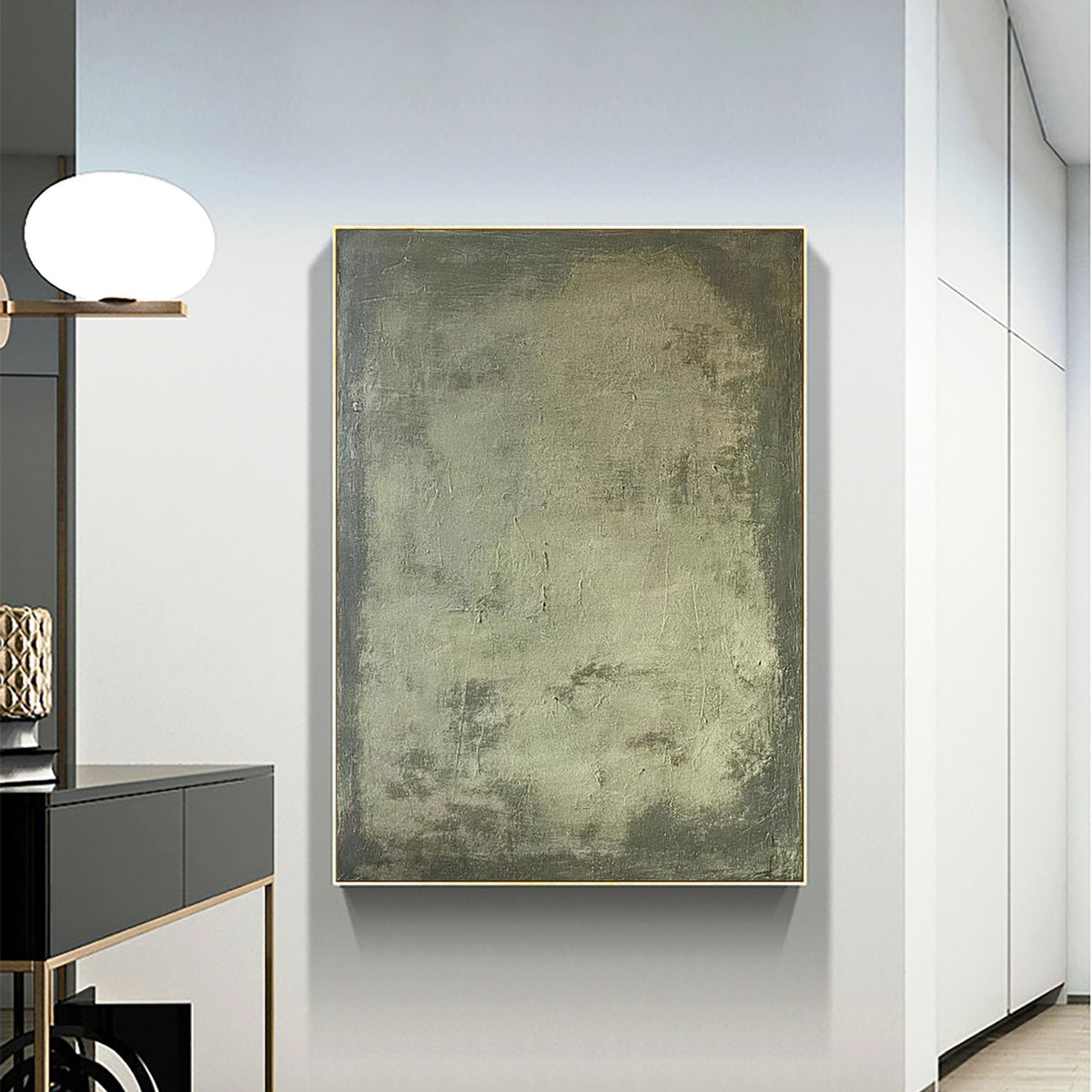 Organic Green Abstract Canvas Painting