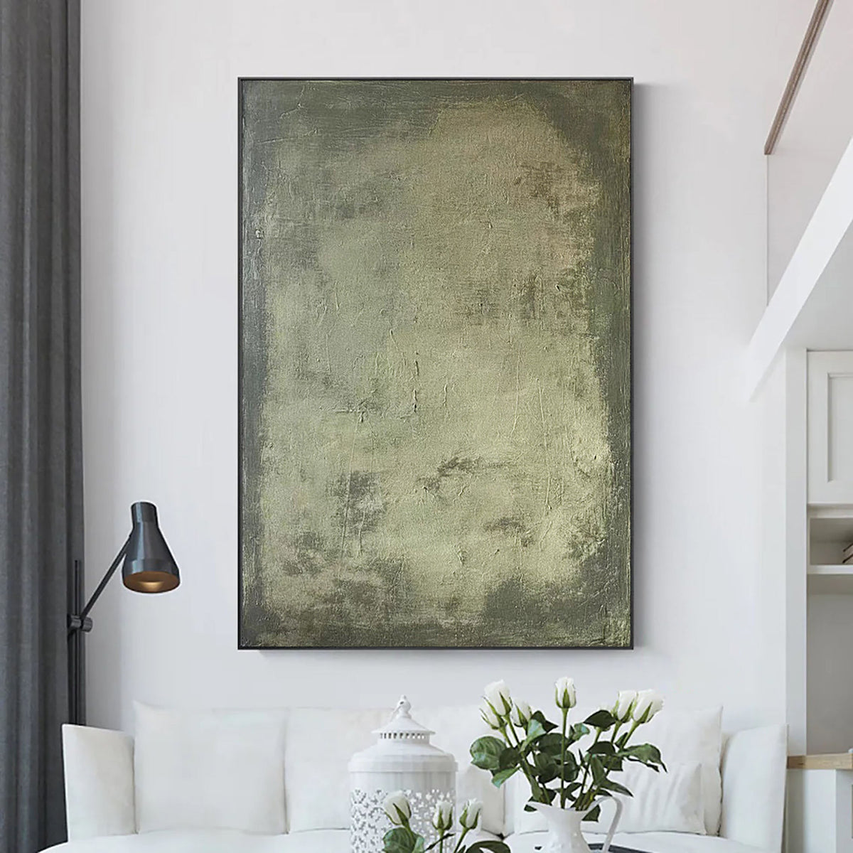Organic Green Abstract Canvas Painting