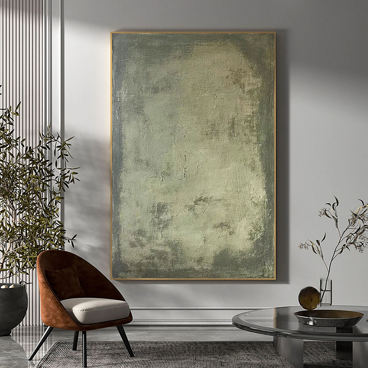 Organic Green Abstract Canvas Painting