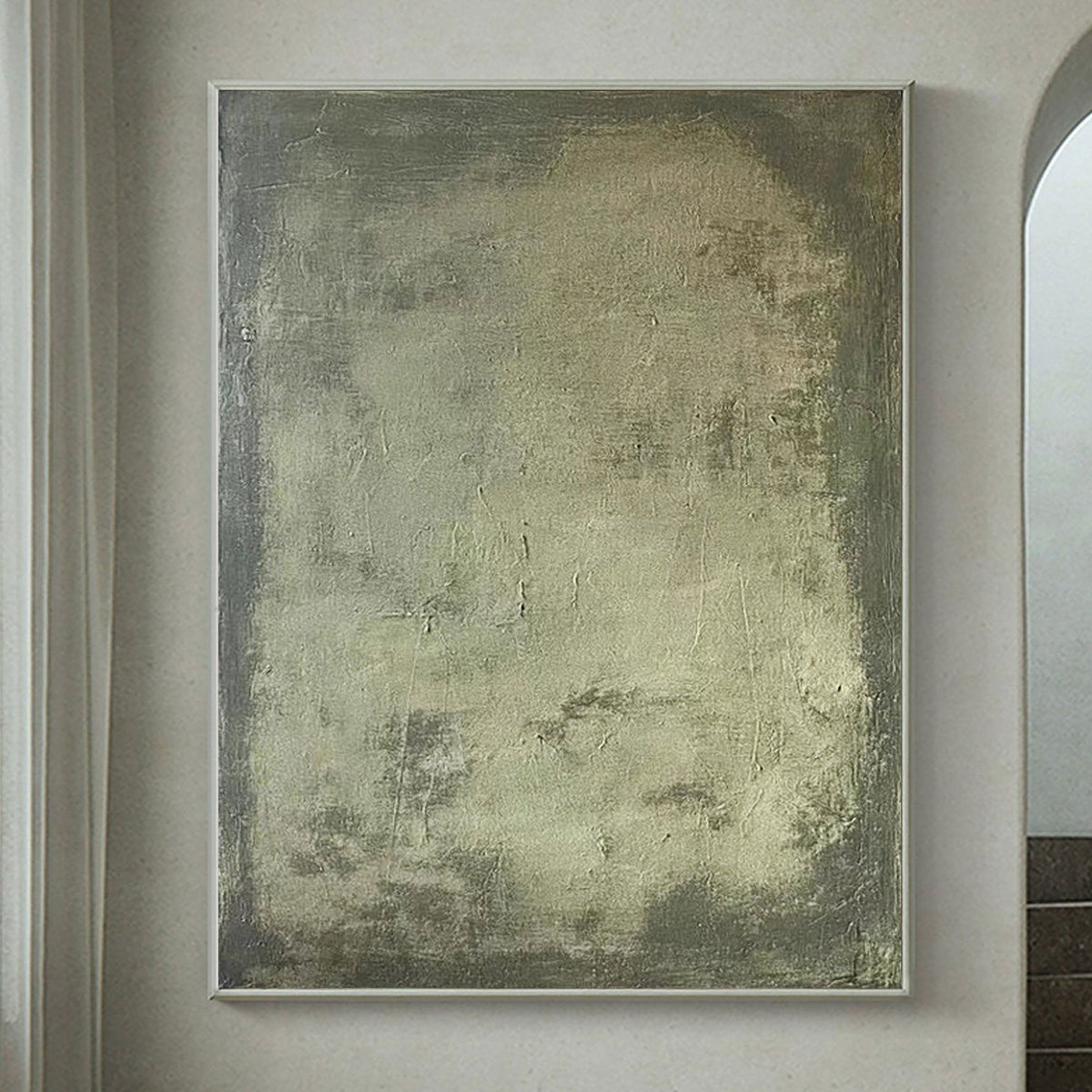 Organic Green Abstract Canvas Painting